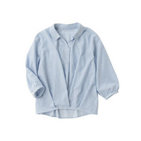 衿付き裾タックスキッパーブラウス　大きいサイズ レディース