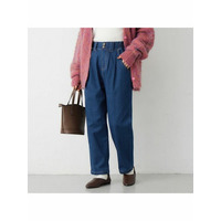 【リンネルコラボ】やわらか裏起毛デニムシェフパンツ　大きいサイズレディース