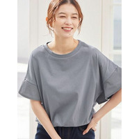 さらひやコットン　袖異素材ゆるトップス＜接触冷感＞　大きいサイズレディース