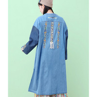 Rico メヒコデニム刺繍ロングジャケット