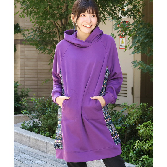 シャギーボアポカフーディーパッチワンピース【アリノマ/Alinoma】 シャギーボアポカフーディーパッチワンピース【アリノマ/Alinoma】