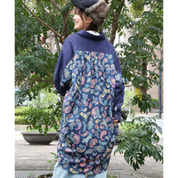 ペイズリードッキングシャツワンピース