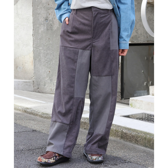 【期間限定価格】コーデュロイパッチワークパンツ【アリノマ/Alinoma】 【期間限定価格】コーデュロイパッチワークパンツ【アリノマ/Alinoma】