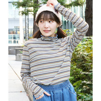 【期間限定価格】配色メロータートルネックインナー