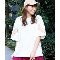 バンダナスリーブ刺繍Tシャツ