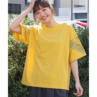 バンダナスリーブ刺繍Tシャツ
