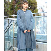 ストライプパッチワンピース(大きいサイズ)
