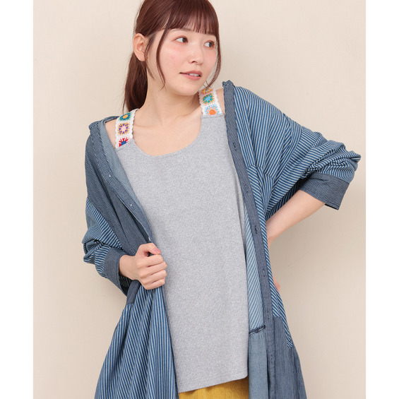 クロシェインナータンクトップ(大きいサイズ)【アリノマ/Alinoma】 クロシェインナータンクトップ(大きいサイズ)【アリノマ/Alinoma】