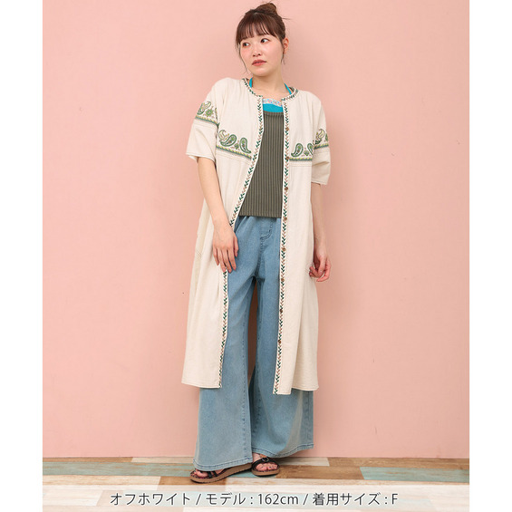 Rico ライトデニムペイズリー刺繍ワンピース【アリノマ/Alinoma】 Rico ライトデニムペイズリー刺繍ワンピース【アリノマ/Alinoma】