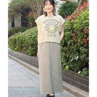 レースレイヤーTシャツワンピース
