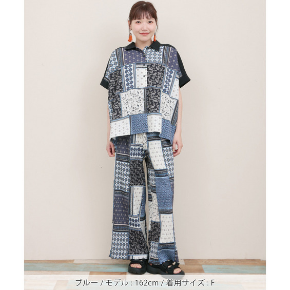 タイルパッチワークシャツ【アリノマ/Alinoma】 タイルパッチワークシャツ【アリノマ/Alinoma】