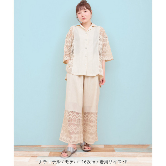 Rico インドコットン×レースシャツ【アリノマ/Alinoma】 Rico インドコットン×レースシャツ【アリノマ/Alinoma】