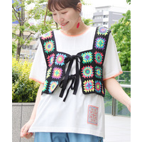 2WAYカラフルクロシェ風ベスト