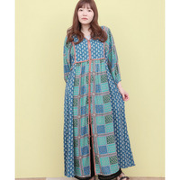 Rico エコフレンドリーダイ パッチブロックプリントワンピース