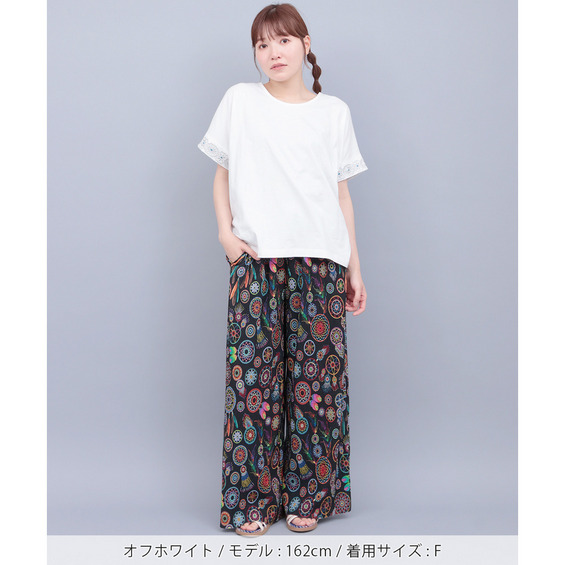 スリーブジュエル刺繍Tシャツ【アリノマ/Alinoma】 スリーブジュエル刺繍Tシャツ【アリノマ/Alinoma】