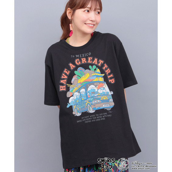 スマーフ コラボレーション メキシコバスプリントTシャツ【アリノマ/Alinoma】 スマーフ コラボレーション メキシコバスプリントTシャツ【アリノマ/Alinoma】