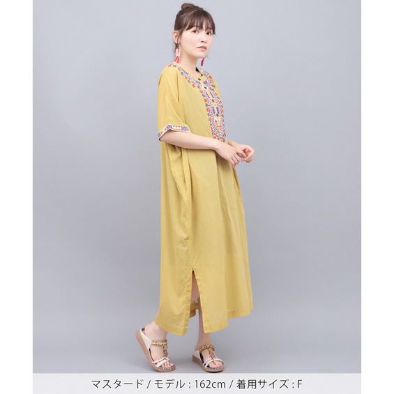 ダシキ刺繍ワンピース【アリノマ/Alinoma】 ダシキ刺繍ワンピース【アリノマ/Alinoma】