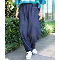 デニム切替テーパードパンツ