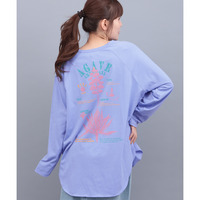 Orale! アガベプリントラウンドヘムロングTシャツ