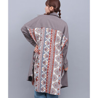 コンチョボタンドッキングシャツワンピース