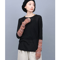 クシュクシュスリーブシアーTシャツ