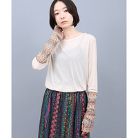 クシュクシュスリーブシアーTシャツ