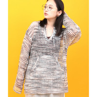 Orale! モヘアタッチアノラックメッシュニットプルオーバー