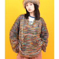 【期間限定価格】Orale! モヘアタッチアノラックメッシュニットプルオーバー