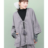 Rico アシッドウォッシュスウェットカーディガン