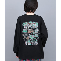 チビカチナコミックプリントロングTシャツ