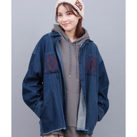 デニムコールパッチシャツ