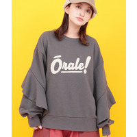 Orale! ラッフルスリーブロゴ刺繍 プルオーバー