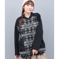 ジャカードコンビジップカーディガン