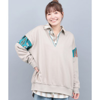 裏ジャギースリットネックプルオーバー