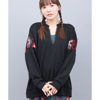 裏ジャギースリットネックプルオーバー