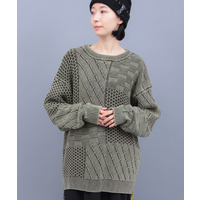 ストーンウォッシュクルーニット