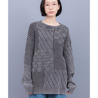 ストーンウォッシュクルーニット