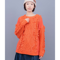 ケーブルフリンジコンビプルオーバー