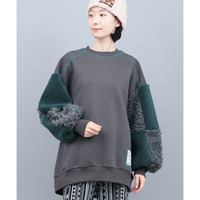 裏起毛×ボアスリーブプルオーバー