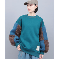 裏起毛×ボアスリーブプルオーバー