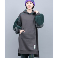 裏起毛×ボアスリーブフードワンピース