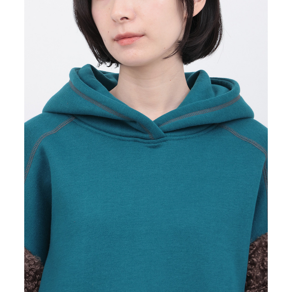 裏起毛×ボアスリーブフードワンピース12