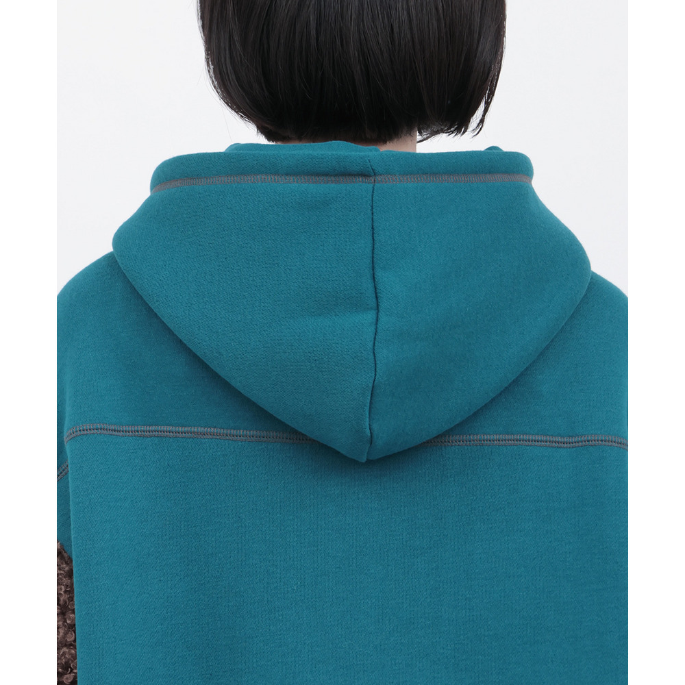 裏起毛×ボアスリーブフードワンピース13