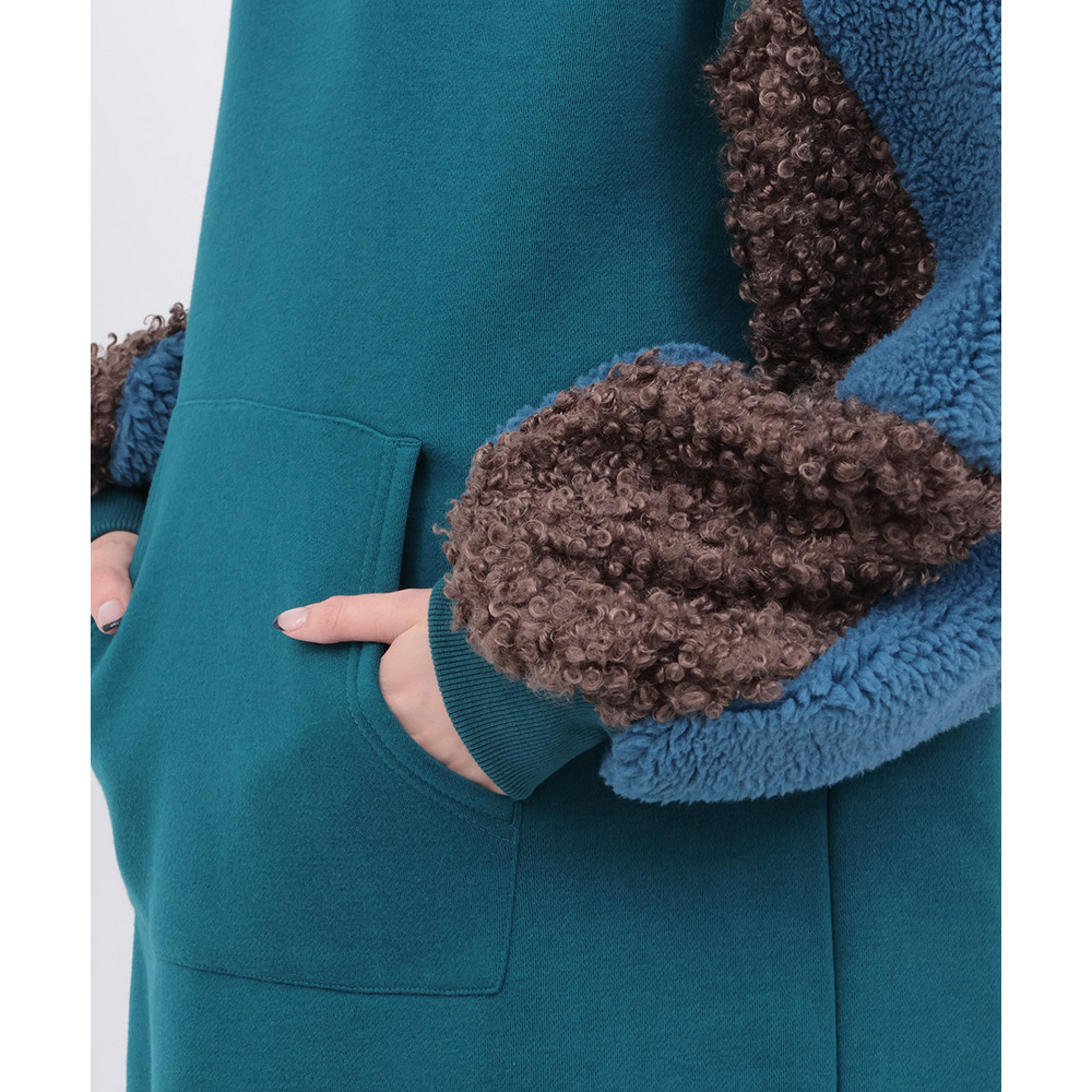 裏起毛×ボアスリーブフードワンピース14