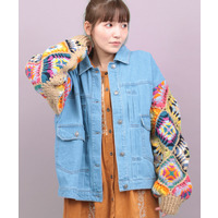 Rico ハンドクロシェスリーブデニムジャケット