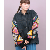 Rico ハンドクロシェスリーブデニムジャケット