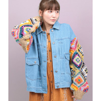 Rico ハンドクロシェスリーブデニムジャケット
