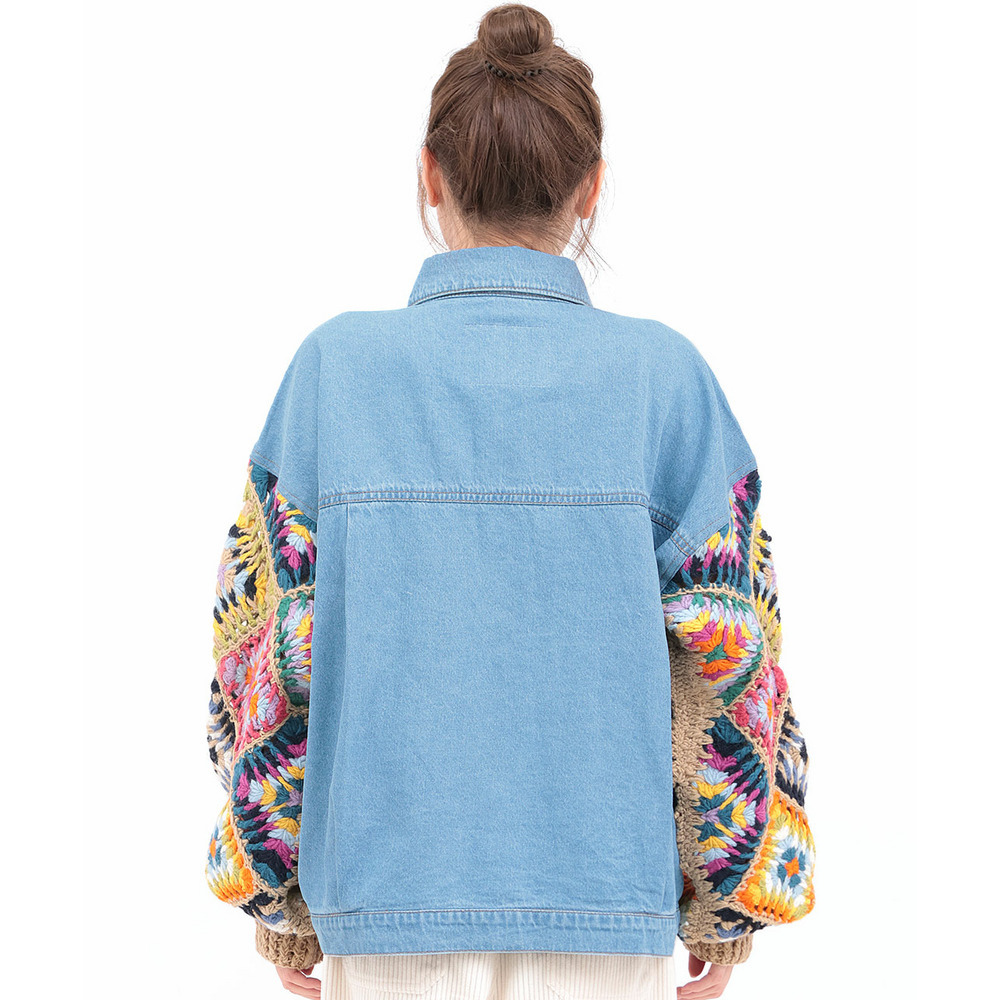 Rico ハンドクロシェスリーブデニムジャケット10