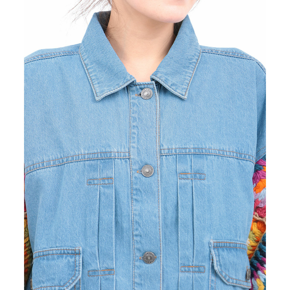 Rico ハンドクロシェスリーブデニムジャケット11