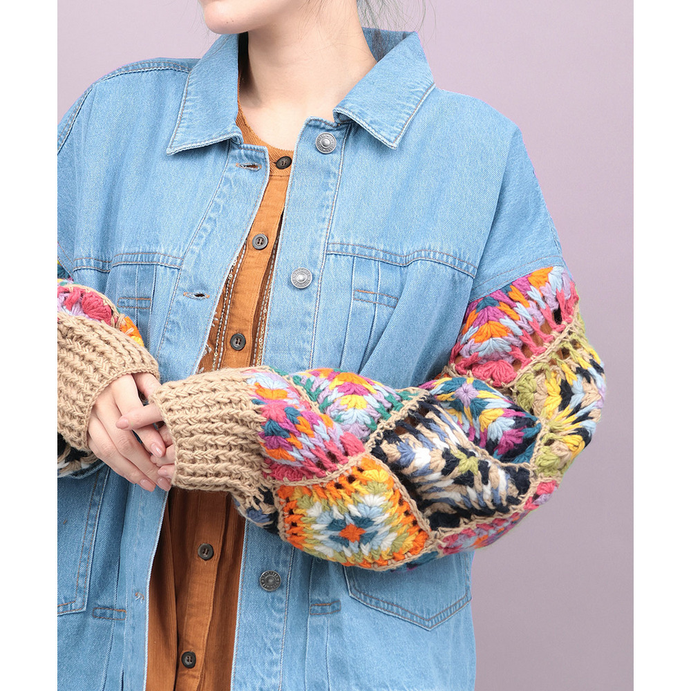 Rico ハンドクロシェスリーブデニムジャケット3